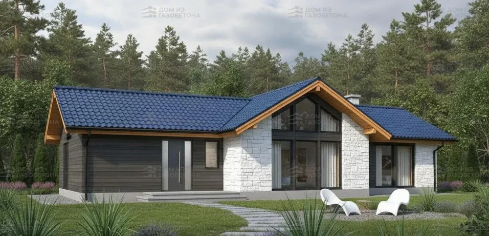 Проект Одноэтажный дом 17 на 11, 108 м2