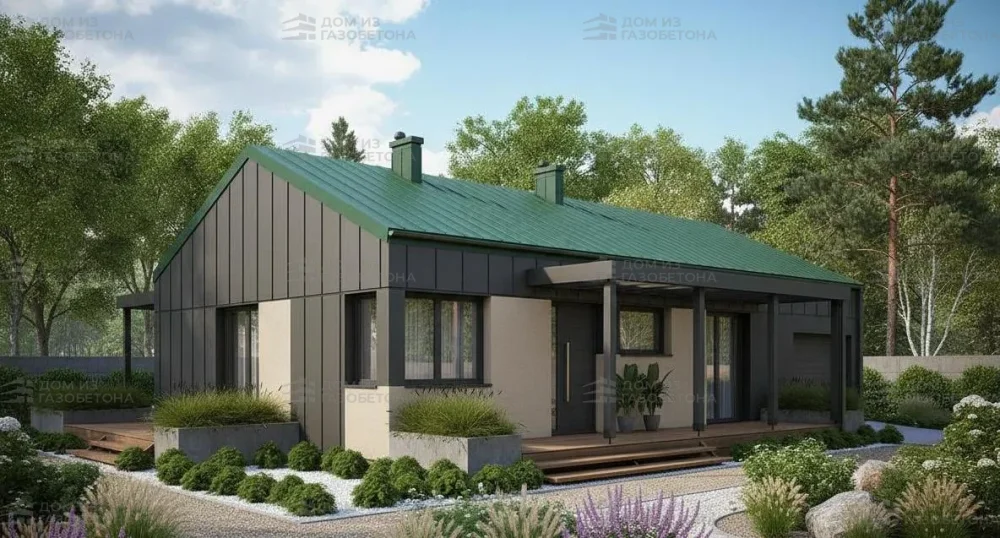 Проект Одноэтажный дом 14 на 9, 99 м2