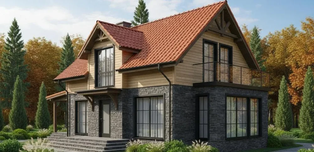 Проект Двухэтажный дом 10 на 8, 102 м2