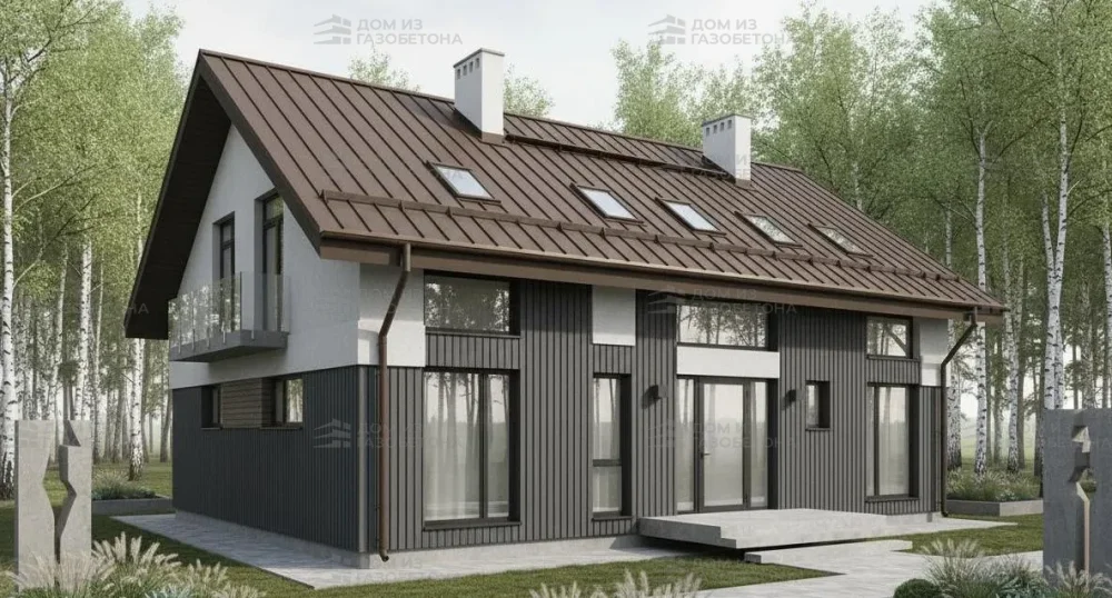 Проект Двухэтажный дом 14 на 13, 169 м2