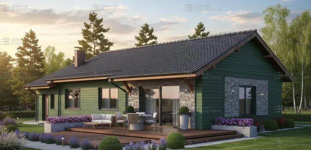 Проект Одноэтажный дом 16 на 9, 120 м2