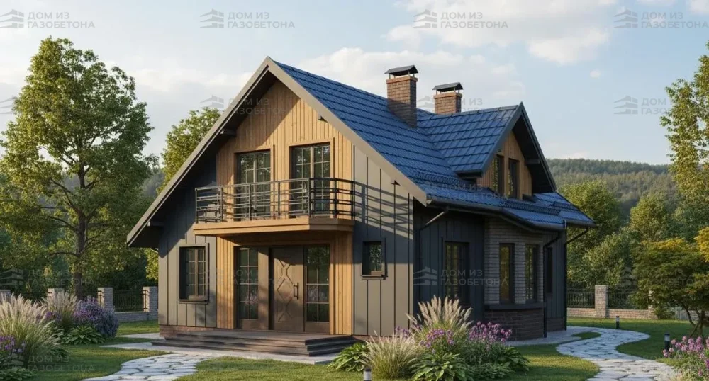 Проект Двухэтажный дом 12 на 12, 160 м2